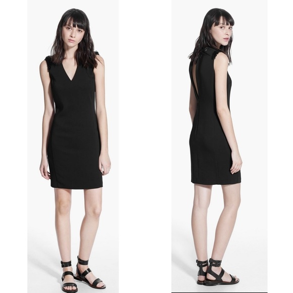MANGO BLACK SHEATH COCKTAIL DRESS 🆕 - Picture 1 of 8